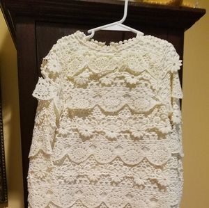 Ivory Long Sleeve, Cotton Lace, Boho - Trish Scull